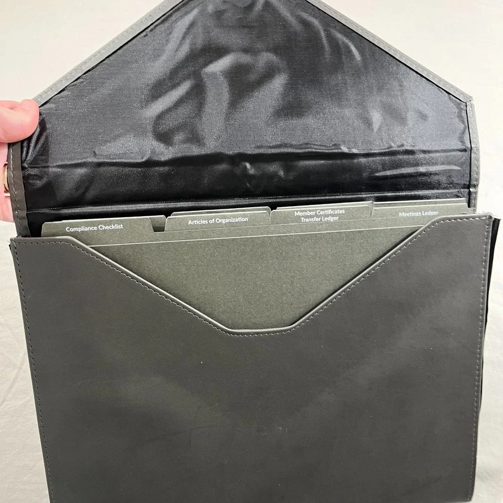 ZenBusiness LLC Document Folder Gray 13x10 Corporate Kit Organizer with Printed